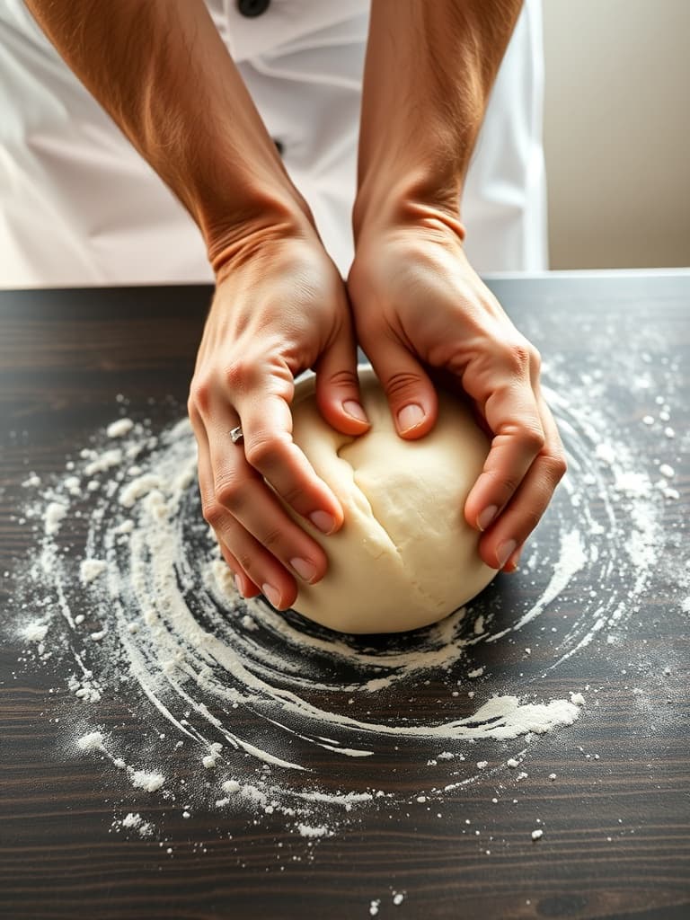 Pizzaiolo preparando massa artesanal