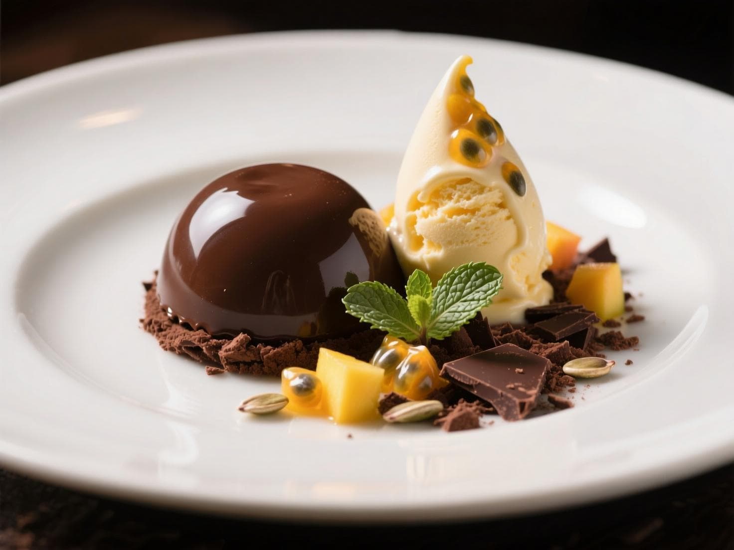 Torta de chocolate com pimenta e calda de jabuticaba